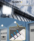 Heavy Duty 50W LED Flood Light With 3CCT 3000K 4000K 5000K IP65 Waterproof Outdoor Security Floodlight 7050LM on building