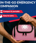 Compact Empty First Responder Gear Bag For EMS And EMTs Pink 10.5 By 5 By 8 Inches with Sturdy Handle