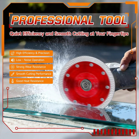 Ultra Thin Diamond Saw Blade 4.5 Inch For Angle Grinder And Tile Cutter With X Teeth Turbo Mesh Rim cutting glass