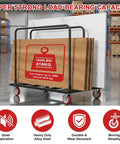 Heavy Duty Folding Table Cart And Drywall Dolly, 1800 Lb Capacity, Moves 10 Tables At Once, Beastly Mobile Utility Cart For Boxes, Wood, Stone, Plywood And More For Job Sites And Workshops, loaded with plywood