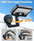 Magnetic Solar Lights Outdoor 600LM Motion Sensor LED Security Lights for wall patio with 270 degree mount installed