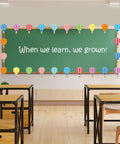Classroom bulletin board with 45 Piece Colorful Hot Air Balloon Cutouts For Bulletin Boards And Classroom Decor, 9 Styles.