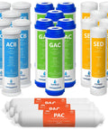 3 Year Reverse Osmosis System Replacement Filter Set With 21 Filters Carbon GAC ACB PAC Sediment SED 10 Inch Size
