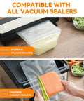 Quart Vacuum Sealer Bags For Food 8 By 12 Inches 50 Count BPA Free Thick Bags used with external and chamber sealers