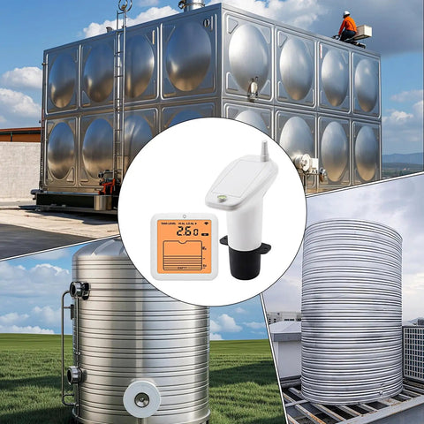 No Fuss Ultrasonic Water Level Monitor with Digital Readout and High Sensitivity Sensor for Accurate Tank Capacity Measurement