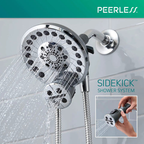 Easy No Tool Shower Arm Upgrade With Dual Head And Wand Five Pattern Shower Head For Pet Baths And Tub Cleanup Quick Family Friendly Install Lets One Or Two Sprays Run At Once Keeps Your Shower Clean, chrome finish