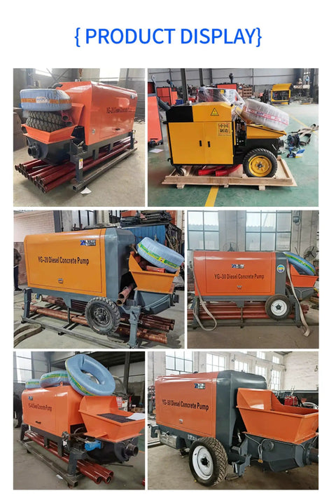 Compact Mini Concrete Pump Trailer For Shootin Smooth Mortar And Material Delivery Field Tested Gear, shown from multiple angles.