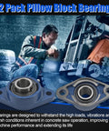 2 Pack Pillow Block Bearing Set 543045052 with worker using concrete saw in background