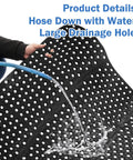 Heavy Duty Anti Fatigue Drainage Mat 82 By 35 Inch For Kitchens And Wet Areas being rinsed with water hose