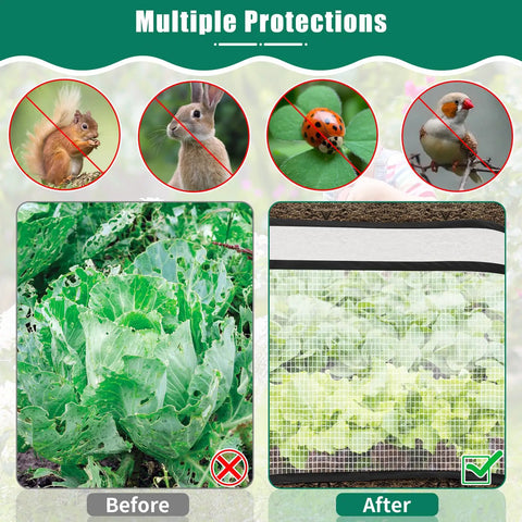 Two Pack Raised Bed Garden Covers 45 Inches Long 22 Inches Wide 16 Inches High Greenhouse Style Freeze Protection for Seedlings Fruits and Vegetables Rows Includes Stakes