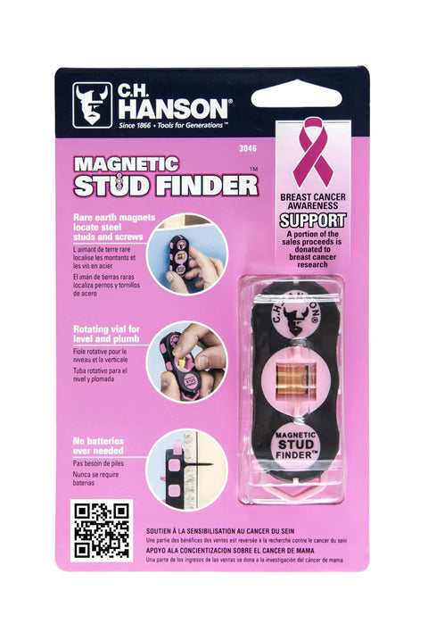 Solid Magnetic Stud Finder in Pink Helping You Nail Wood Joists and Metal Nails behind Drywall with a Strong Pull and Clear Signal so You Can Skip the Guesswork and Finish Your Renovation like a Pro without Blowing a Hole in the Wall on Your Next Fix