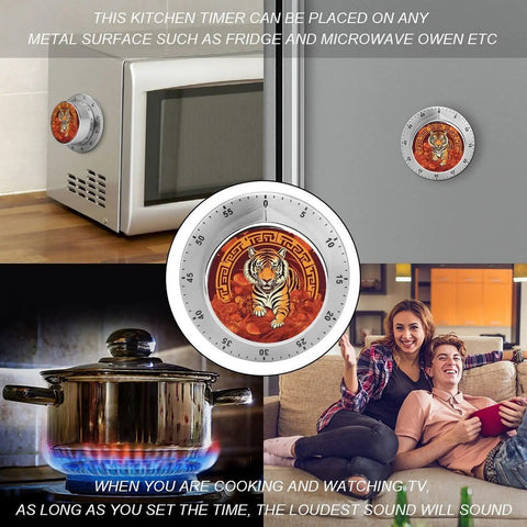 Stainless Steel Kitchen Timer With Magnetic Base, Countdown Timer for Gym, Office, Cooking on microwave and fridge.