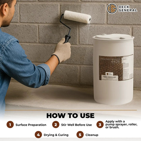 Premium Penetrating Masonry Sealer For Concrete Brick And Pavers Sets Up Tough As Nails Water Barrier being applied with roller