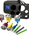 XIAN diamond hole saw set, 10 pieces, sizes 1/4 to 2 inches, color-coded cutters with carrying case