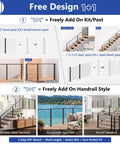 36 Inch Modular Swageless Cable Railing Post Crafted From Tough T304 Stainless Steel With A Fly Matte Black Coating To Upgrade Outdoor Decks With Straightforward Setup And Reliable Weather Resistance All Year Round design options and styles including handrails and posts.