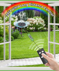 Remote Solar Fountain With Adjustable Spray Height And Colorful LED Lights 6W Solar Bird Bath Pump 4000mAh Battery Outdoor Water Feature For Garden Pond Or Pool Decor Remote Control Convenience in garden setting