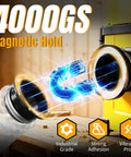 Rock Solid 4 Inch Magnetic Dust Collection Quick Connect Kit With Insane 4000Gs Neodymium Grip and Butter Smooth One Second Quick Release for Busy Woodworking Shops showing magnetic hold concept with 4000GS power.