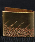 Heavy Duty Brass Habaki Collar Clip for Katana Lock In Tsuba and Saya DIY Sword Build Kit, featuring engraved pattern.