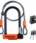 Mini U Lock With 4 Ft Security Cable, 7mm Hardened Steel Shackle, Double Deadbolt Locking, City Commuter Grade Bike Lock