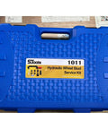 Powerful 10 Ton Hydraulic Wheel Stud Remover And Installer Kit For Disc And Drum Brakes That Pulls Seized Corroded Studs Fast Without Damage Using High Strength Steel And Aluminum To Save Your Brake Hub From Messy Rust Jobs, blue case