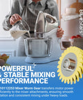 Mixer Worm Gear Replacement Set For Whirlpool And KitchenAid Mixers Replaces 4162897 shown with a stand mixer and ingredients