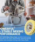 Person using mixer with Upgraded W10112253 Mixer Worm Gear Replacement Part For Whirlpool And KitchenAid Mixers Replaces 4162897 4169830 AP4295669 Easy Install Durable Performance