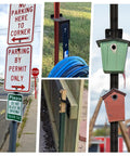 8 Pack Black T Post Bracket 3 Inch Durable Steel Heavy Duty Construction for fencing, securing hose, and birdhouses display