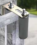 6 Inch Gate Roller Guide With L Bracket Heavy Duty Adjustable Sliding Gate Roller Kit for Sliding Gates, Black Hardware