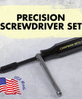 All Purpose Screwdriver Set With 24 Interchangeable Bits And Mini Ratchet Tool, USA Made, Precision Screwdriver Display