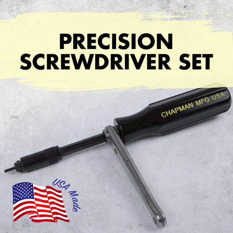 All Purpose Screwdriver Set With 24 Interchangeable Bits And Mini Ratchet Tool, USA Made, Precision Screwdriver Display