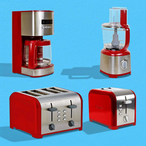 12 Cup Programmable Drip Coffee Maker With Auto Shut Off And Glass Carafe, Regular Or Bold Brews, Red, front view
