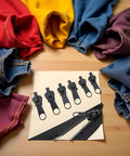 6Pcs Black Universal Instant Fix Zipper Repair Kit With Replacement Zip Sliders displayed on table with fabric background