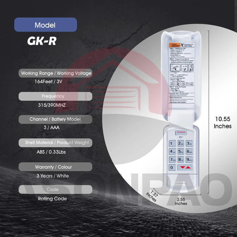 Genie Wireless Garage Door Opener Keypad Replacement Universal Intellicode Compatible Keypad product details with specs