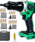 Ironclad Cordless Rivet Nut Tool Electric Rivet Gun Compatible With Makita 18V Battery Effortless Fastening Kit For M5 M6 M8 M10 Metric Nutserts with accessories and case.