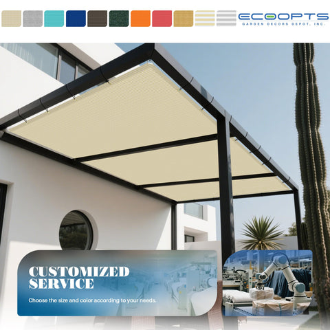 18x38 Sun Shade Sail With Straight Edge Grommets UV Blocking Shade Cover for outdoor patio pergola in beige color installed