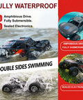 Dope Amphibious RC Monster Truck For Kids With Dual Batteries, True Submersible All Terrain 4WD in water and grass