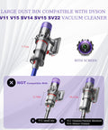 Beefed Up Large Dust Bin Replacement For V11 V15 SV14 SV15 SV22 Vacuum Cleaners With 1 HEPA Filter, Leak Proof Canister Bin