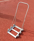 Open-Frame Hand Push Trolley With Low-Profile Base, Upright Handle, No-Fuss Easy-Roll Cart For Quick Hauls, Lightweight Utility Hand Cart For Warehouse, Shop, And Home Use, silver metal frame with four wheels