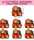 Monkey Vibe DTF Transfers Set For T Shirts Ready To Press Heat Vinyl Stickers 7x7 with monkey design patterns