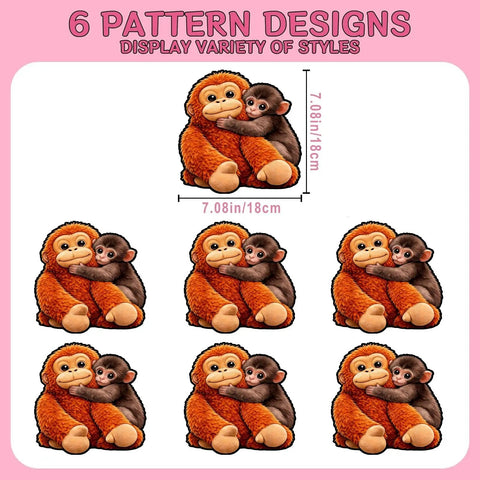 Monkey Vibe DTF Transfers Set For T Shirts Ready To Press Heat Vinyl Stickers 7x7 with monkey design patterns