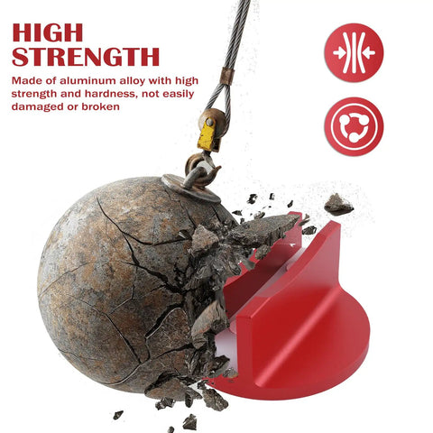 High strength aluminum Magnetic Pinch Weld Jack Pads for Floor Jacks, showing resistance to damage by wrecking ball impact.