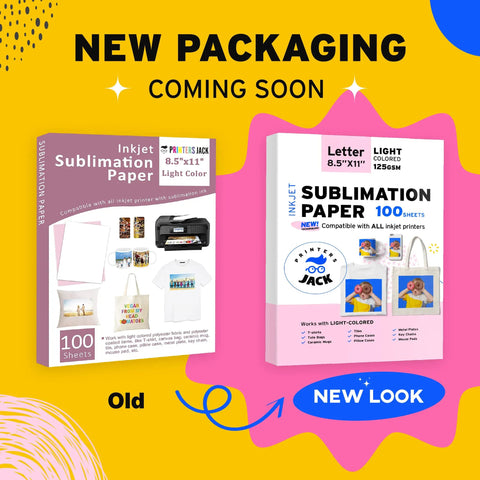 High Quality Sublimation Paper Set 100 Sheets 8.5 X 11 Inches 125 GSM For Epson Sawgrass Ricoh Inkjet Printers New Packaging Preview
