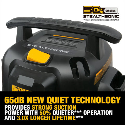 Ultra Quiet 6 Gallon Wet Dry Shop Vacuum With Stealthsonic Noise Reduction, 5 Peak HP Boss Level Suction, vacuum top view