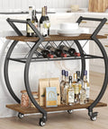 Smooth Rolling Industrial Bar Cart With Spacious Wooden Shelves And Rock Solid Wheels For Your Kitchen Or Lounge Space Chilled Beverage Serving Station