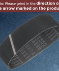 Badass 2X72 Sanding Belts 24 Grit Silicon Carbide 6 Pack heavy duty belt with grinding arrow direction instruction.