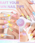 Pastel Shimmer Solid Gel Nail Polish Set With 24 Color Ombre Kit and Pro Nail Art Brush on colorful manicured nails