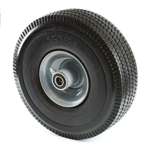 Heavy Duty Solid Rubber Flat Free Tubeless Hand Truck Tire Wheel For Carts And Dollies, A Real Workhorse, 10 x 3.5 Inches, 4.10/3.50-4