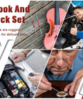Professional Grade Grip Tight 4 Piece Hook And Pick Tool Set Double Pointed Scribe Kickass For Auto Oil Changes O Ring Removal Glue Scraping Durable Steel Every Craftsman Raves, shown with tools in use on various projects.