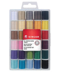 All In One Polyester Sewing Thread Kit With 30 Assorted Colors And 50 Yards Per Spool Includes 5 Large Eye Needles And Needle Threader