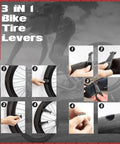 Instructions for using 3-in-1 bike tire levers with All In One Bike Repair Kit With Saddle Bag Tire Tool Mini Pump Multitool